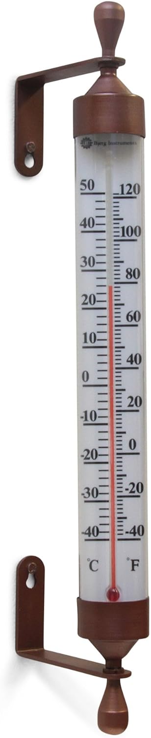 Bjerg Instruments Large 16 Inch Garden Tube Thermometer (Bronze)