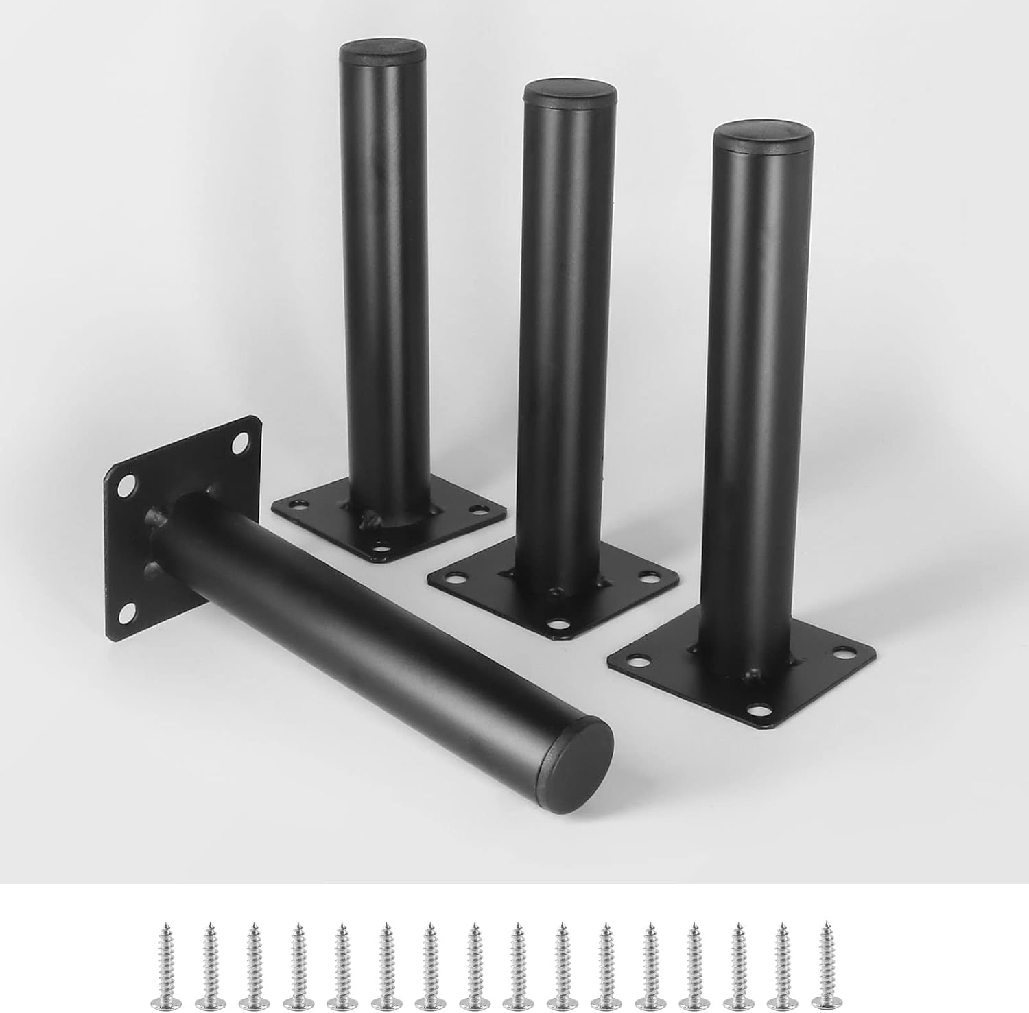 Masendelk Black Furniture Legs 6 Inch / 150mm, 4pcs Modern
