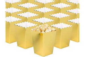 GAKA Gold Open-Top Popcorn Boxes Mini Paper Popcorn Containers Set Of 36 Cardboard Container