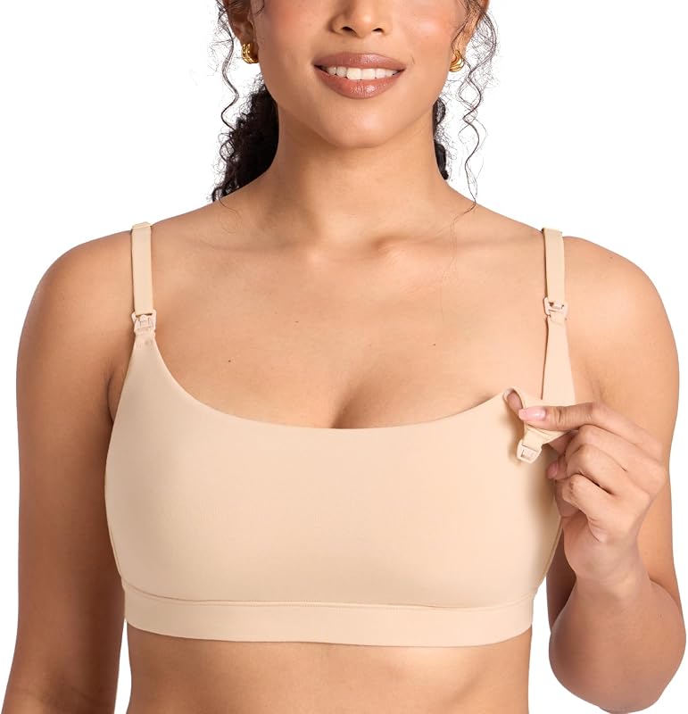Cotton Nursing Bras for Breastfeeding | Maternity sleep bralettes, Seamless, Ultra soft, With pads, For women