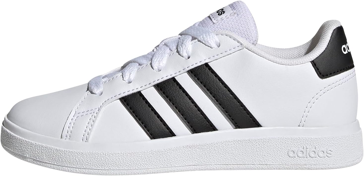 adidas Boys Grand Court 2.0 Lace Up Sneakers Shoes Casual - Black, White
