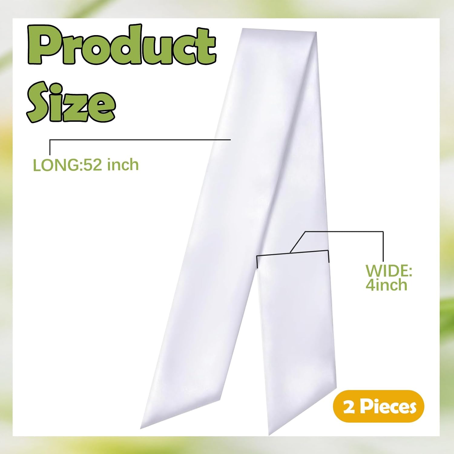 2 Pieces Homecoming Bouquet Sash 4 x 52 Inch HOCO Bouquet Sash with Iron-on Heat Transfer Letters (Black)