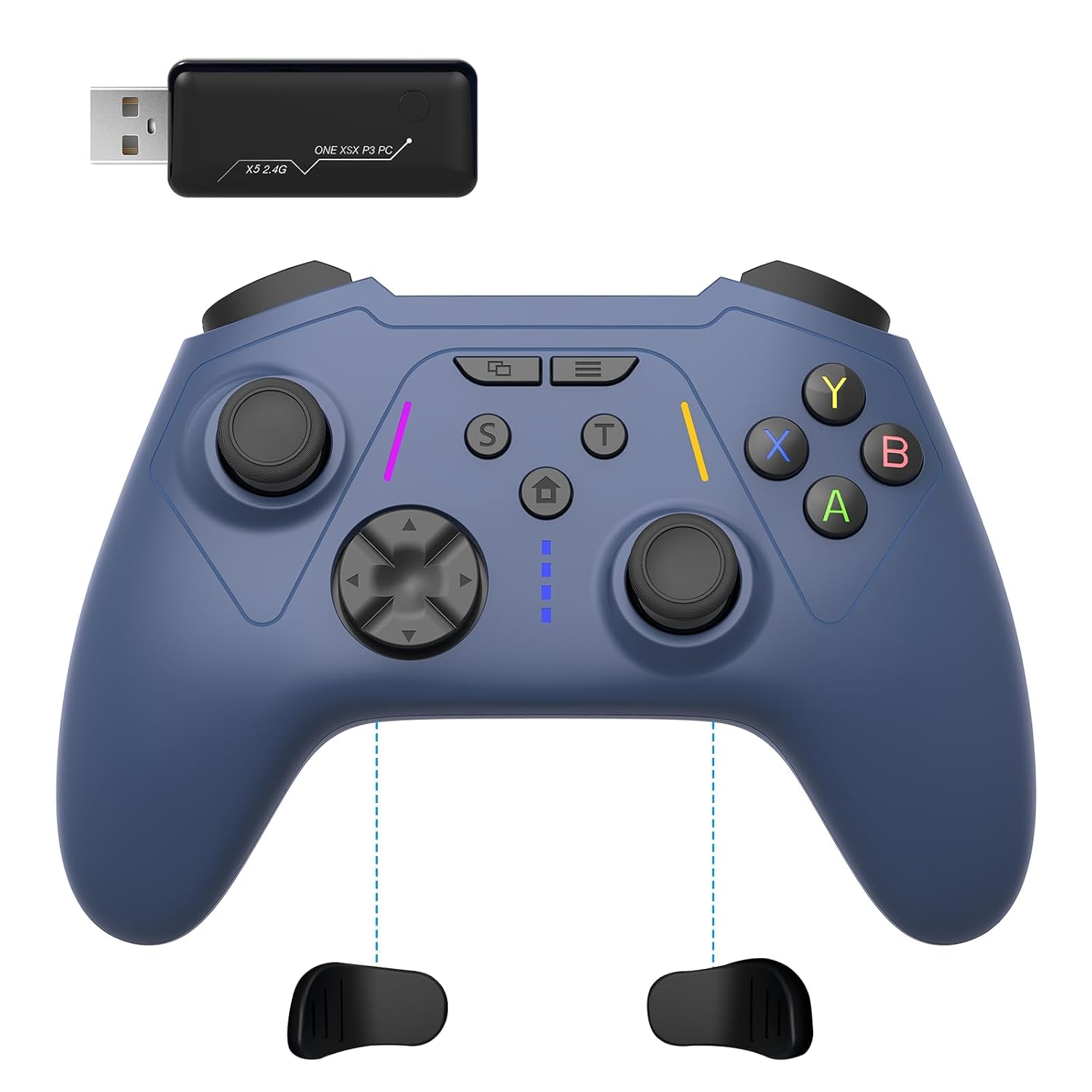 BETMI Wireless Controller for Xbox one/Series X|S/Windows 10/11(Blue) | Hall Effect Joysticks, Turbo, Macro, Remapping, Dual Vibration Function, 2.4GHz Gamepad