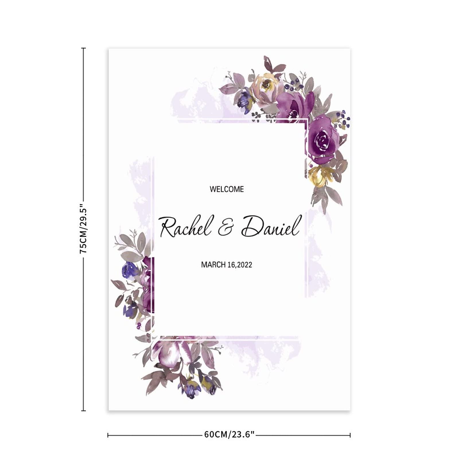 Personalisiertes Holzschild mit Aufschrift "Welcome to Our Wedding Sign", Zeremonieschild für Hochzeit, personalisiertes Hochzeitsschild, 76,2 x 50,8 cm