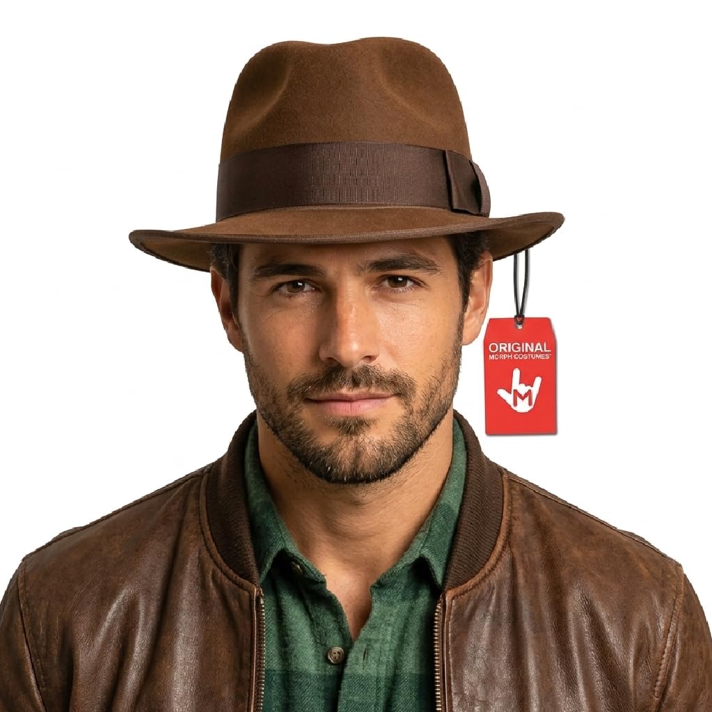 Morph Adult Cosplay Adventurer Fedora Hat Mobster Felt Panama Gatsby Costume Accessory