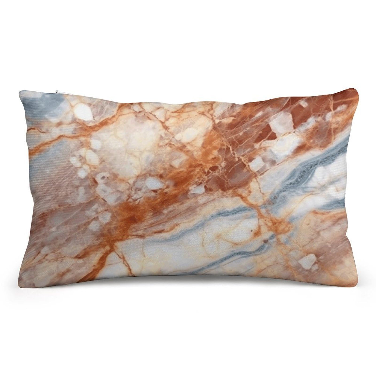 Velvet Pillowcases Standard Size 8"x12", Ultra Soft Breathable Pillow Cases for Bed, Luxury Cozy Fuzzy Pillow Shams, Lumbar Pillow Cover, Marble Cushion Case Home Decor