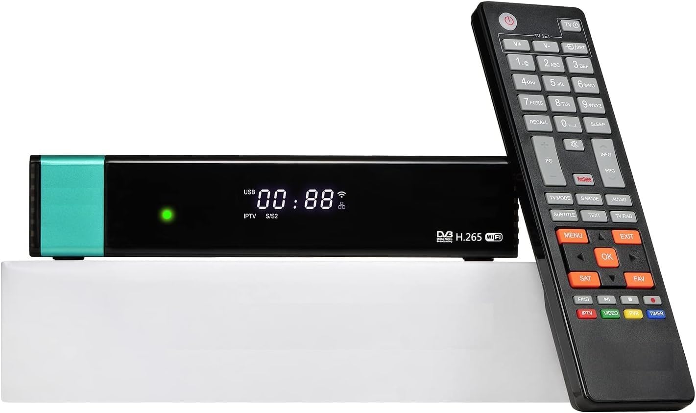 G Media V8X Digital Satellite tv hd Receiver DVB-S/S2/S2X, 1080P Free FTA Satellite Receiver H.265 Built-in 2.4G WiFi SCART+CA, Support Biss Key, YouTube, Cccam, 3G USB dongle, V8 Nova Upgrade