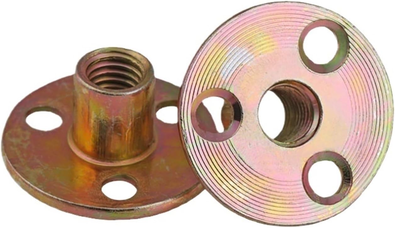 Iron Plate nut,Round t nut,Iron Plate Nut Furniture Nut Counter Lock Three Hole Locking Nut Disc Nut M8 M10 2Pieces (Size : M8 2PCS)(M6 2PCS)