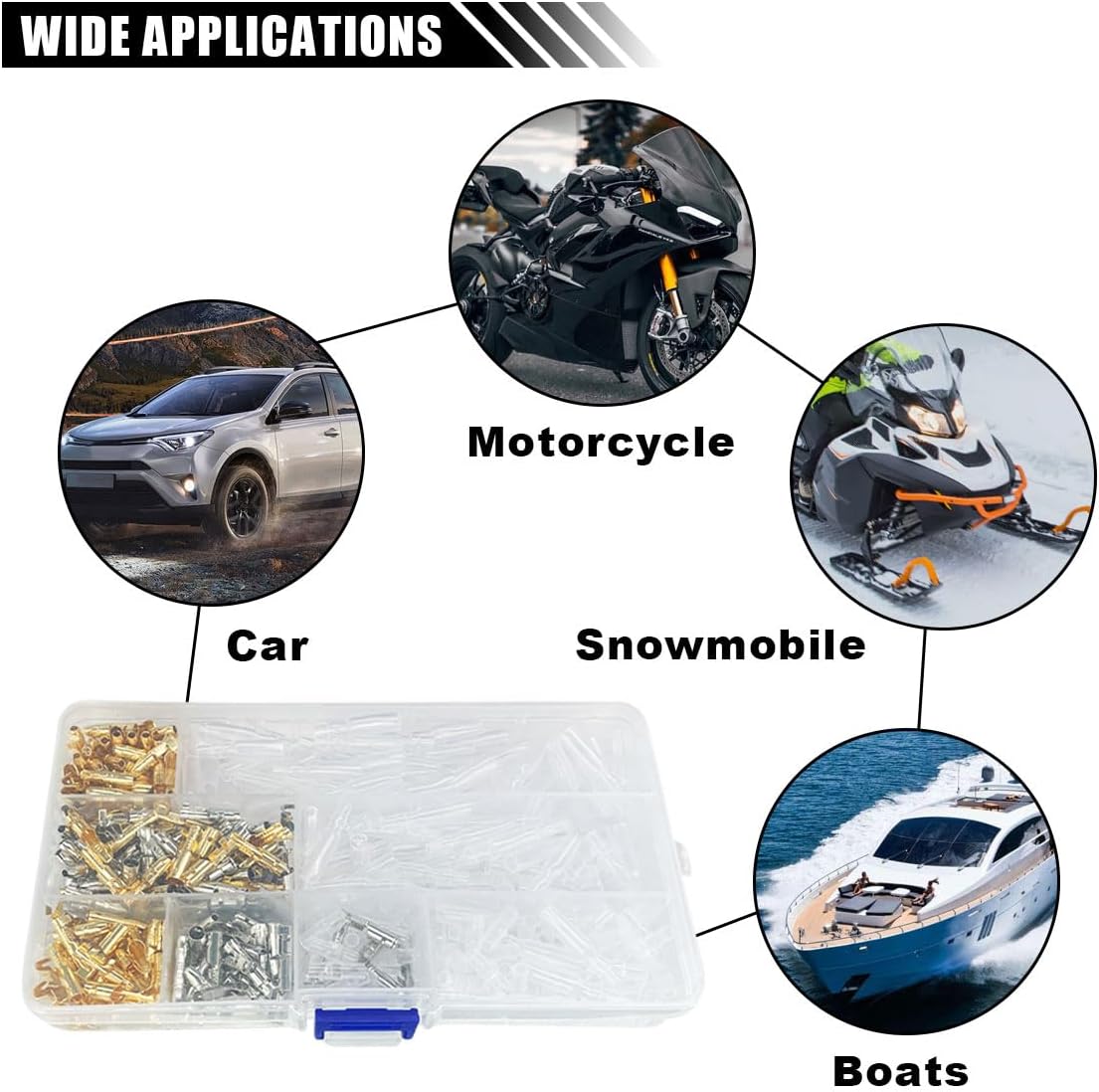 400PCS Bullet Connectors Kit, 3.9mm Male & Female Bullet Wire Connectors, Brass Bullet Crimp Terminal Connectors with Insulation Sleeve, Car Motorcycle Electrical Connector Set