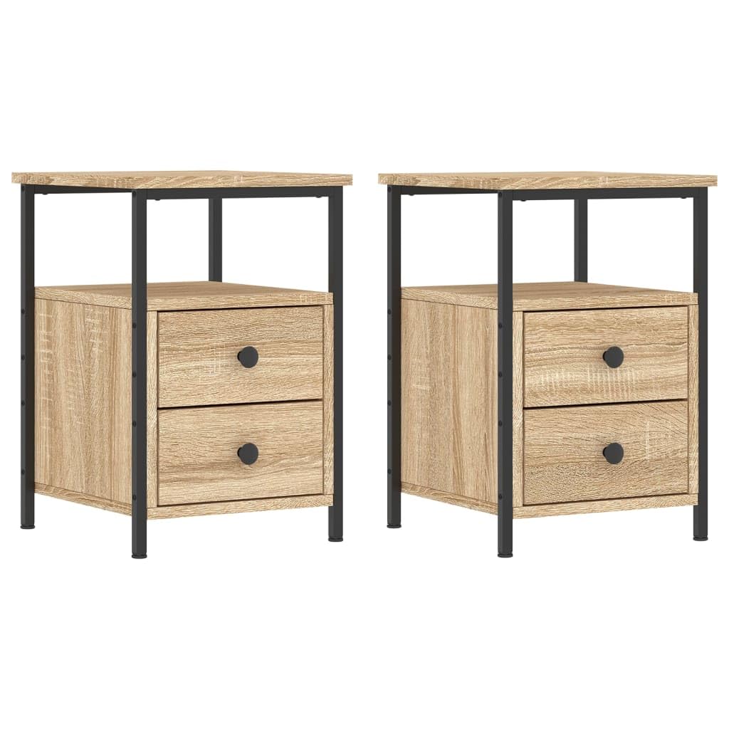 Table de chevet avec rangement lot de 2 tables d'appoint pieds réglables
