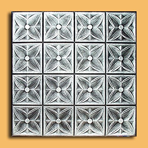 Antique Ceilings Inc - Margaretta Silver Black - Styrofoam Ceiling Tile (Package of 10 Tiles)