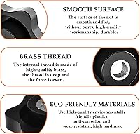 Vista 3 de Aifeier ET 4 piezas Perilla de 1/4"-20 pulgadas Nylon Negro Tipo Atornillable Perillas Roscadas Pasantes con Tuercas Forma de 6 Estrellas Apriete