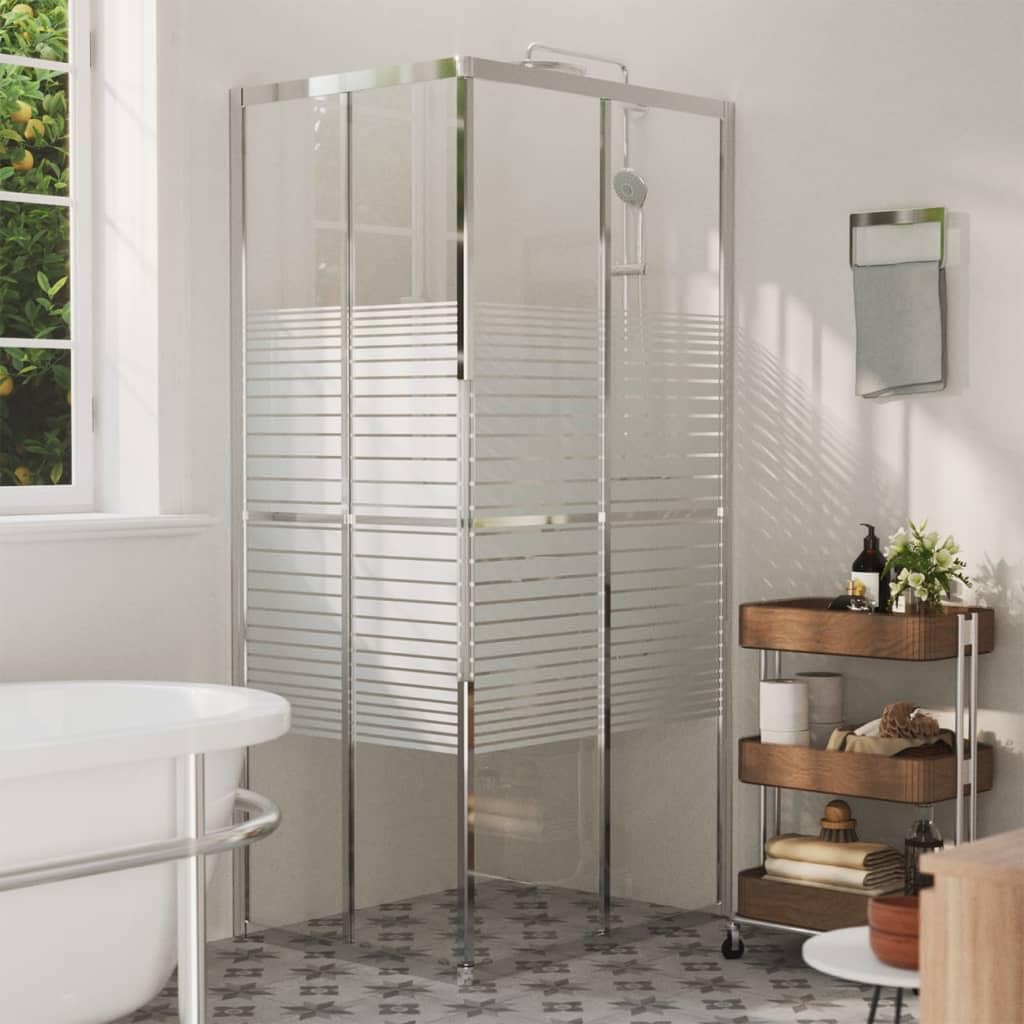 Cabina de ducha ESG 90 x 70 x 180 cm, mampara de ducha de cristal transparente con perfil de aluminio, fácil montaje, apta para cuarto de baño
