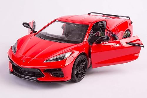 Miniatura 7 de Motormax 79360 Chevrolet Corvette C8 Stingray Red Timeless Legends 1/24 Modelo de automóvil fundido a troquel 2020