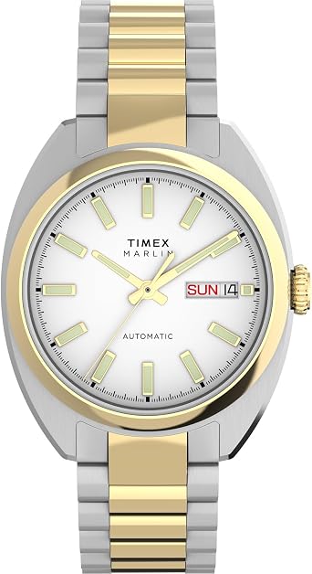 Timex TW2Y65100 Marlin Watch, Automatic Winding, 164.4 ft 50 m Waterproof, Mineral Glass, White Dial, Genuine