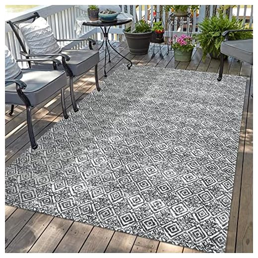 HEBE Large Boho Area Rug 4'x6' Machine Washable Vintage Bohemian Rug Durable Cotton Rug Farmhouse Carpet Mat for Patios Clearance Bedroom Living Room Balcony Decor,Grey