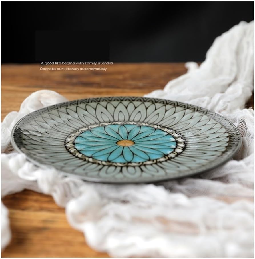 Dinner Plates 8 Inch Vintage Floral Cutlery Dinner Plate Plate Steak Plate Sushi Plate