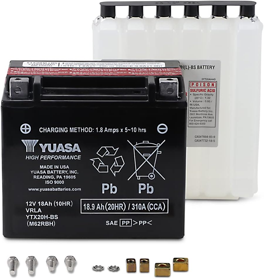 2010 Arctic Cat 700 EFI H1 4x4 Auto Mud Pro High Performance Maintenance Free Battery - YTX20H-BS, Manufacturer: Yuasa, YTX20H-BS YUASA BATTERY