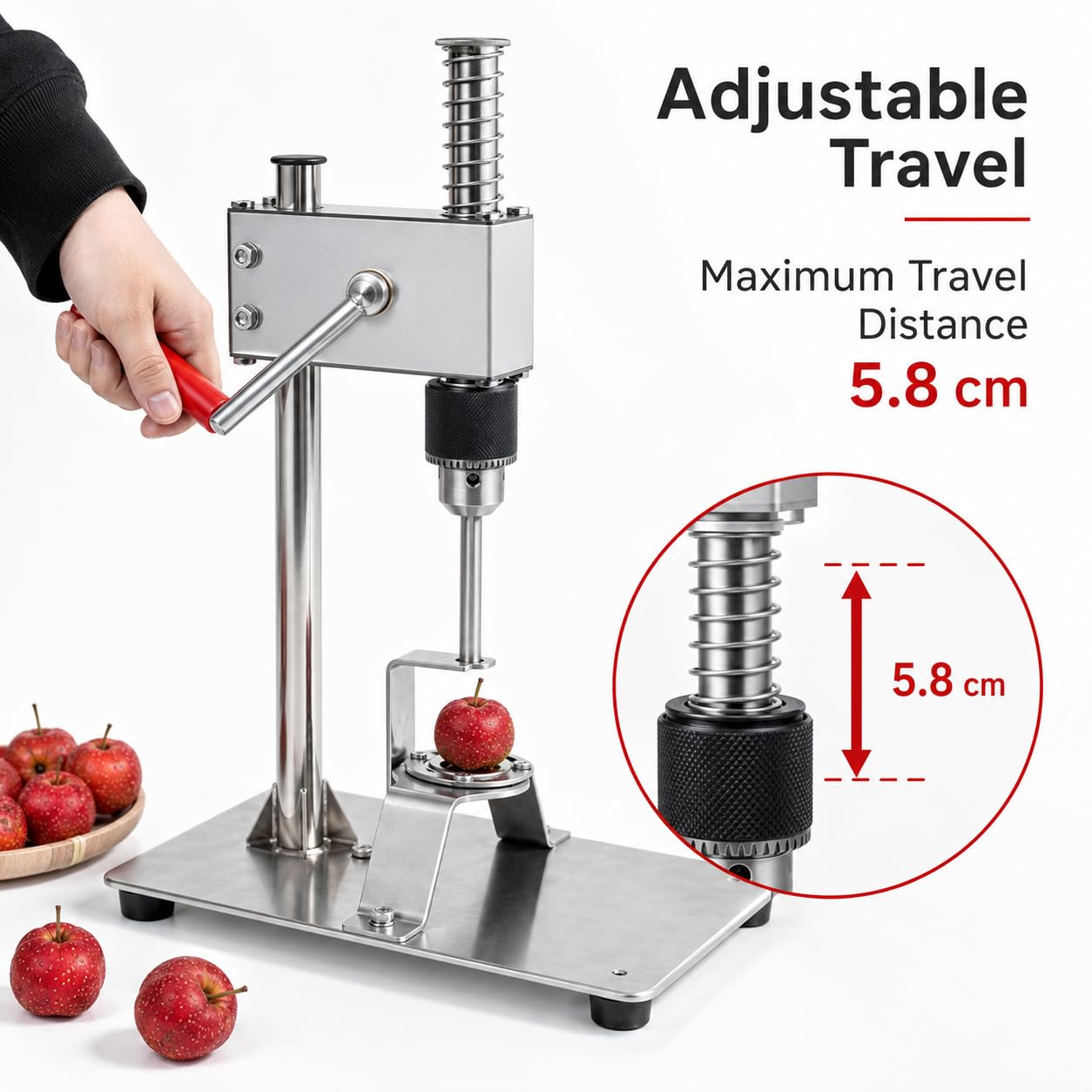 Descorazonador de frutas con asa, cuchillas reemplazables para una fácil extracción del núcleo, incluye cuchillas de 9 mm, 11 mm y 12 mm para preparación de cocina