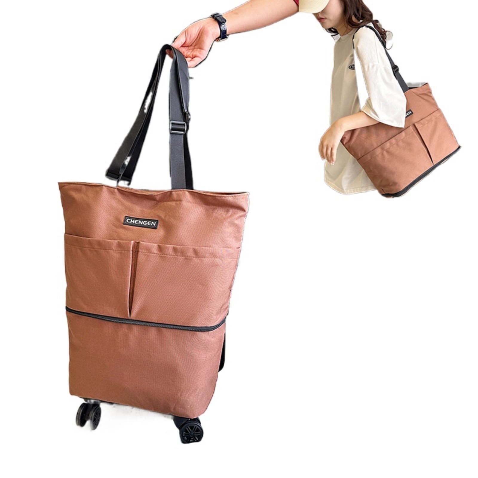 Amazon｜折りたたみ ショッピングカート キャスター付 トート