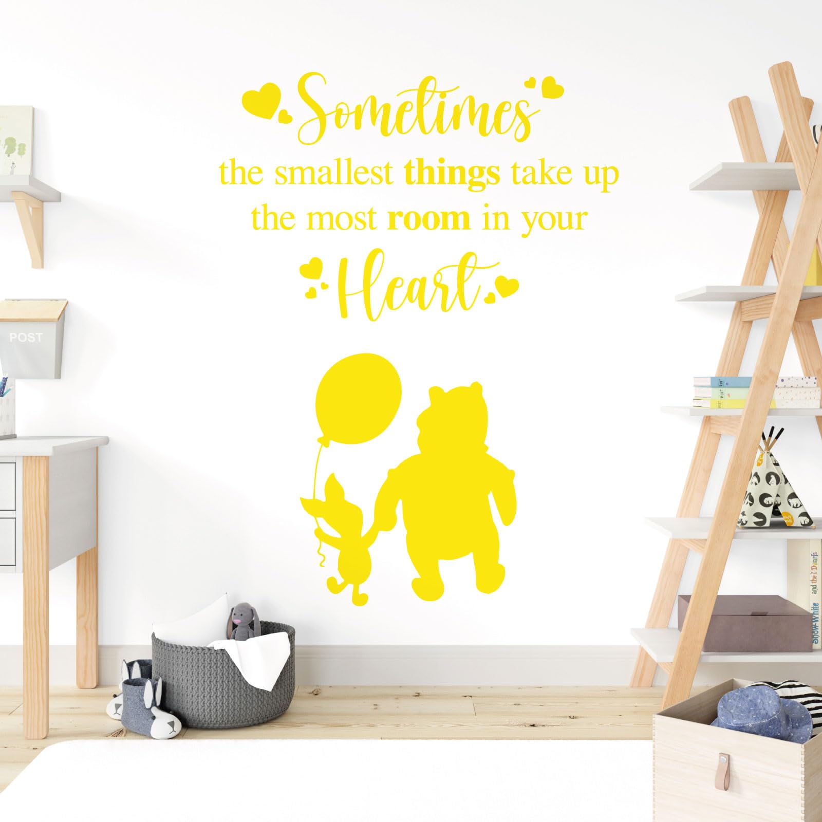 Sometimes the Smallest Things Take the Most Room in Your Heart - Movie Book Quote Wall Sticker [Large] [Lemon] — image 1