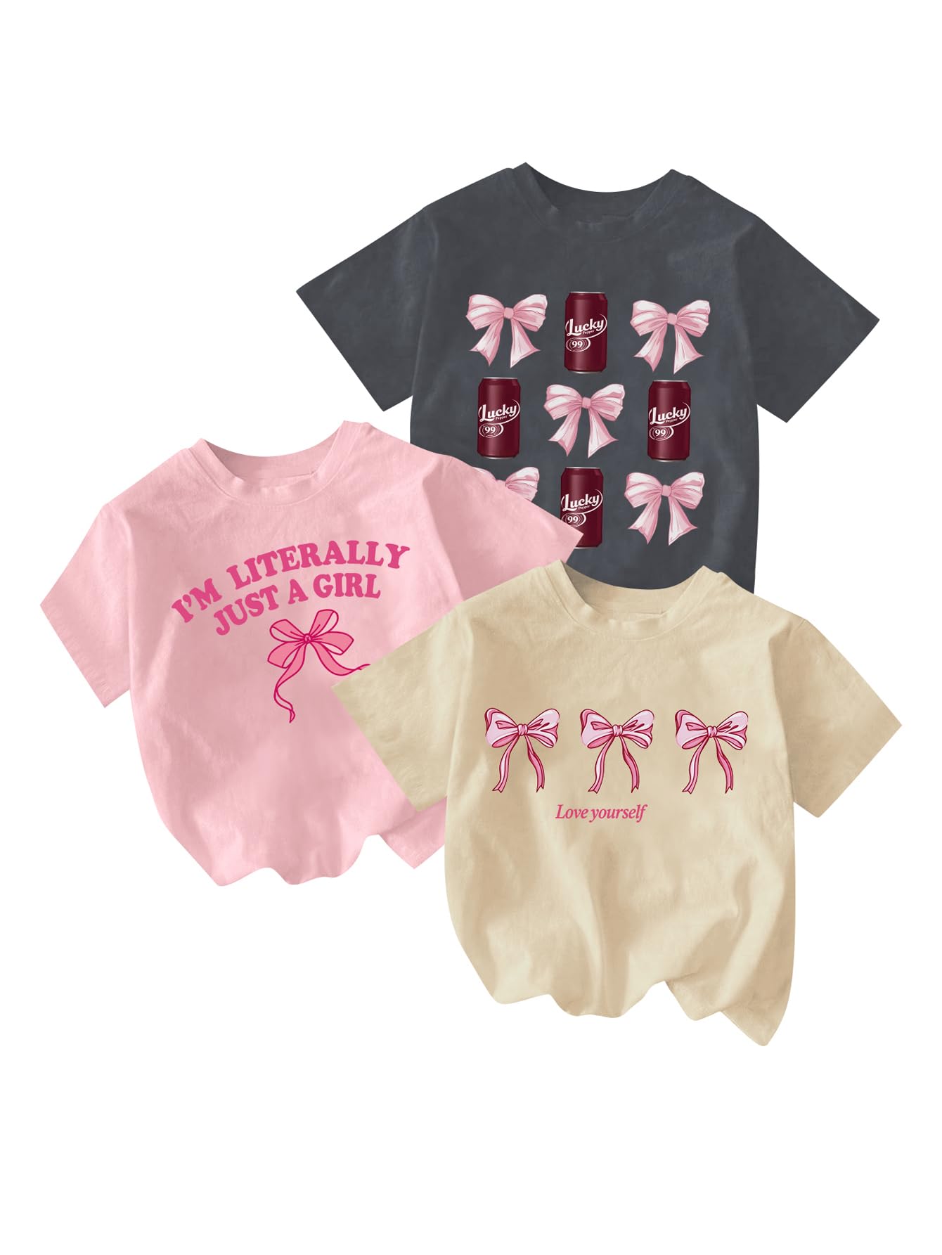 RoseSeek Girl's Graphic Tees Crewneck Summer T Shirt Tops Cute Clothes