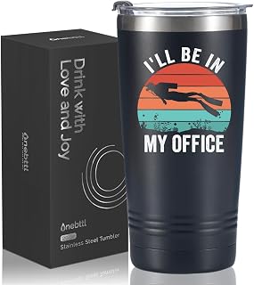 Onebttl Scuba Diving Gifts for Men Women Diving Lovers, 20oz Stainless Steel Tumbler with Lid and Straw for Friends, Diving Coaches or Learners as Birthday, Christmas Gift - In My Office