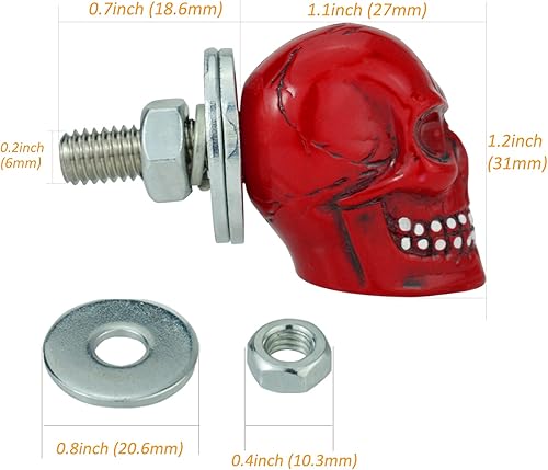 Miniatura 5 de Arenbel Kit de tuercas de montaje para placa de matrícula de motocicleta, pernos de marco de etiqueta de automóvil, tornillos de calavera, kit de