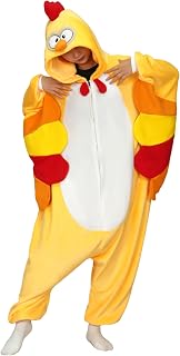 Chicken Onesie Adult Costume Soft Polyester Pajamas for Parties Halloween