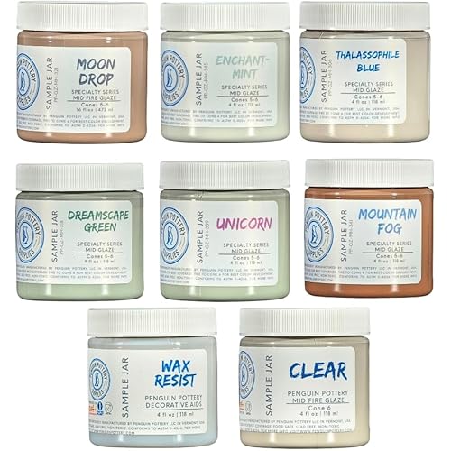 Penguin Pottery - Specialty Series Variety Set #3 - Mid Fire Cones 5 & 6 - Includes 8 4oz Jars