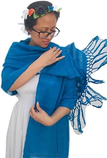 Typical Turquoise Rebozo ~ 2.4 meters / 95 inches ~ modelo deshilado