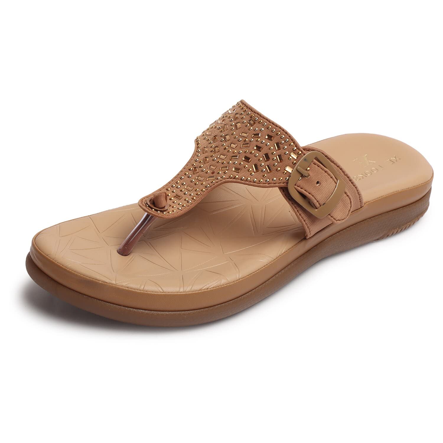 XE Looks Soft Beige slipon Slippers, sandals for women (B0C3XV8GGY) Amazon Price History, Amazon Price Tracker