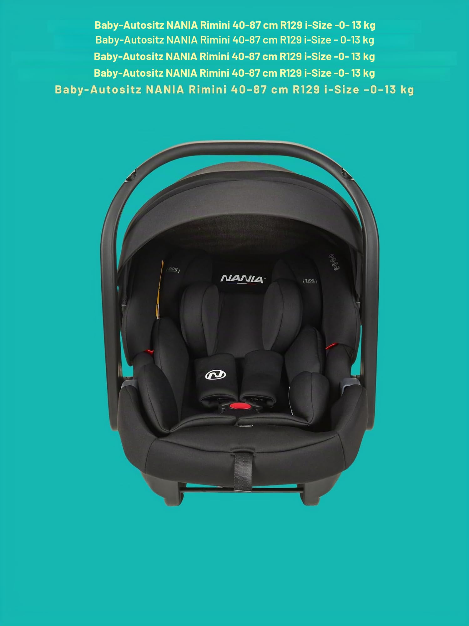 Nania Myla 2in1 Kombi-Kinderwagen kompakt und leicht von 0 bis 4 Jahren (max. 22 kg) mit Rimini Nania 40-87 cm (0-13 kg) Seitenschutz mit Komforteinsatz