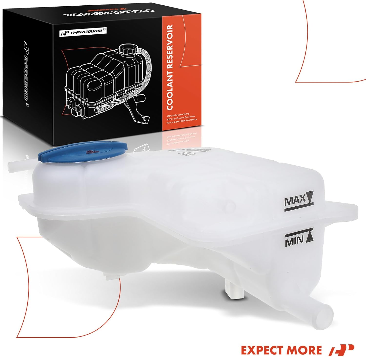 A-Premium Engine Coolant Overflow Recovery Reservoir Tank [W/Cap & Sensor] Compatible with Audi A4 2002-2005, A4 Quattro 2002-2006, [3.0L] & A6 2002-2004 [3.0L], A6 Quattro 2002-2004 [2.7 3.0L]