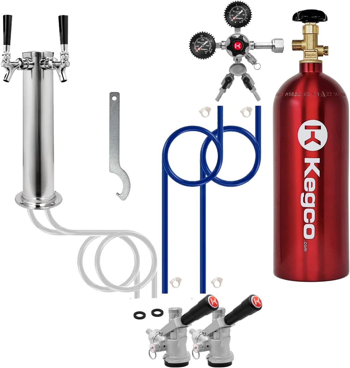 Kegco Elite Series Dual Tap Commercial Grade Kegerator Conversion Kit