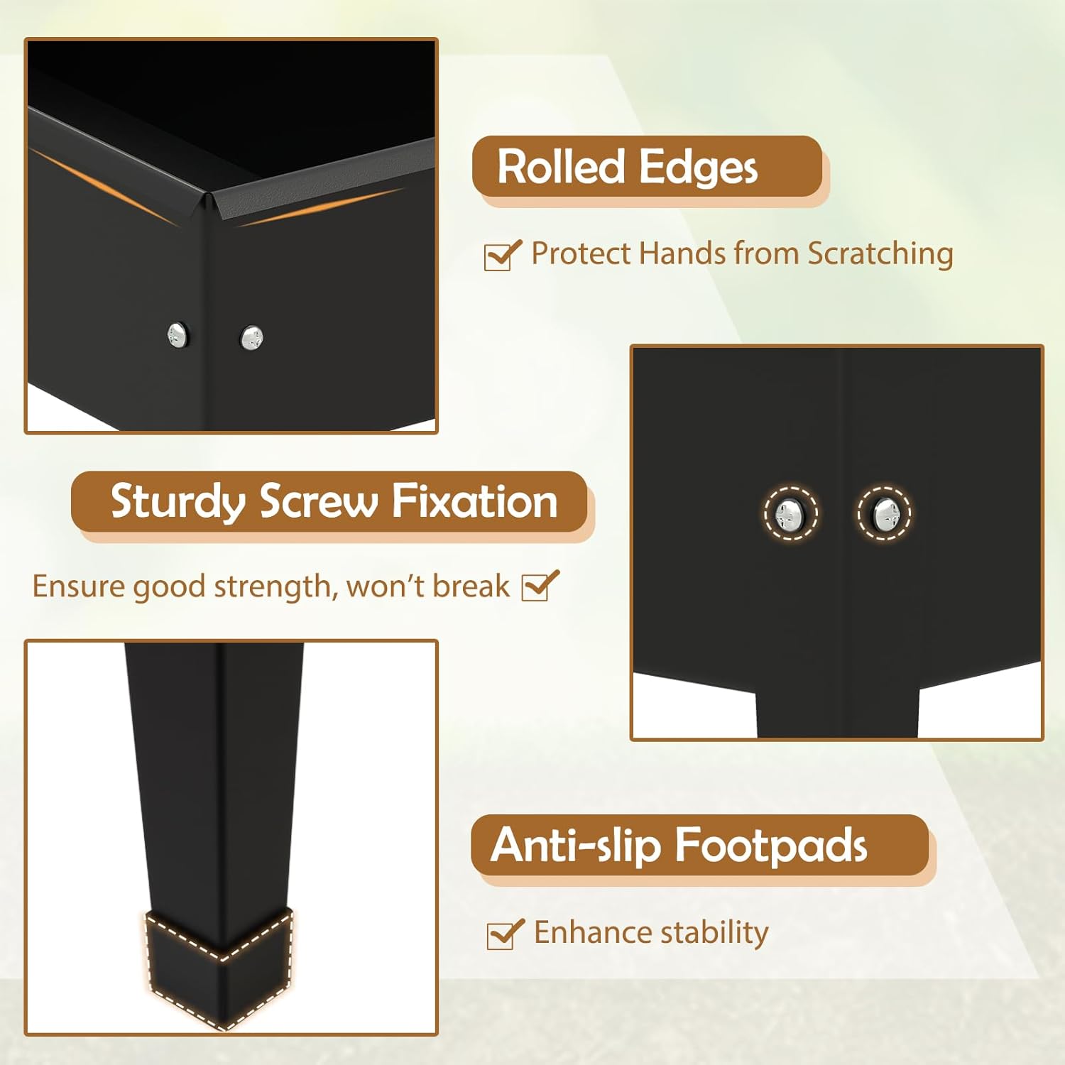 Giantex Metal Raised Garden Bed with Legs, Elevated Planter Box with Drainage Holes for Vegetable Fruit Flower Herb, Outdoor Standing Gardening Box for Balcony Backyard Patio Porch (24”x11”x18”)