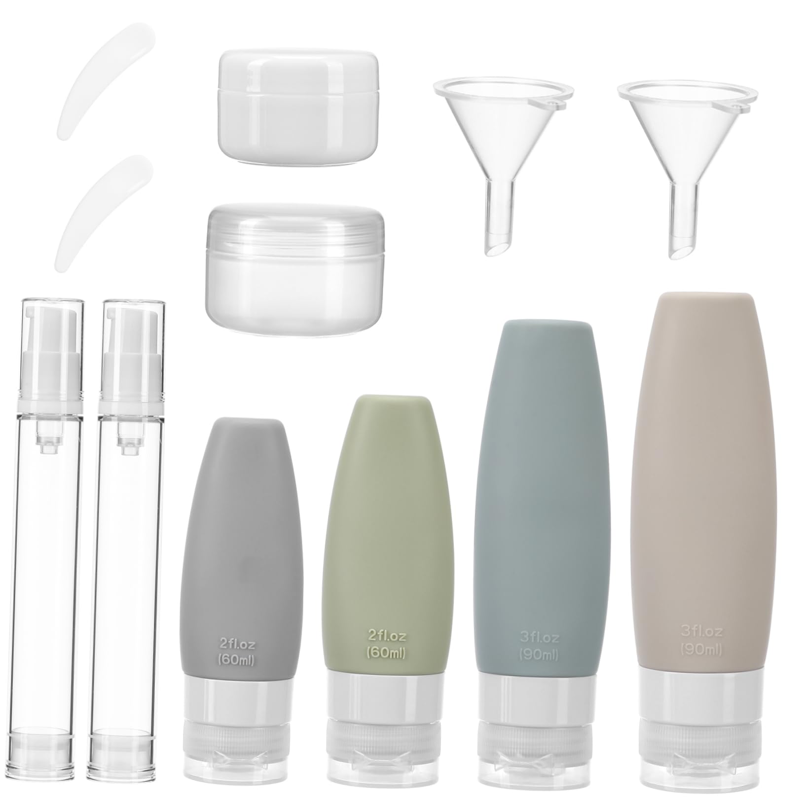 Didiseaon 4 Set Set bottiglia in silicone Set di bottiglie riutilizzabili dimensione del viaggio condizionatore bottiglia da viaggio bottiglie da viaggio in silicone Gel di silice
