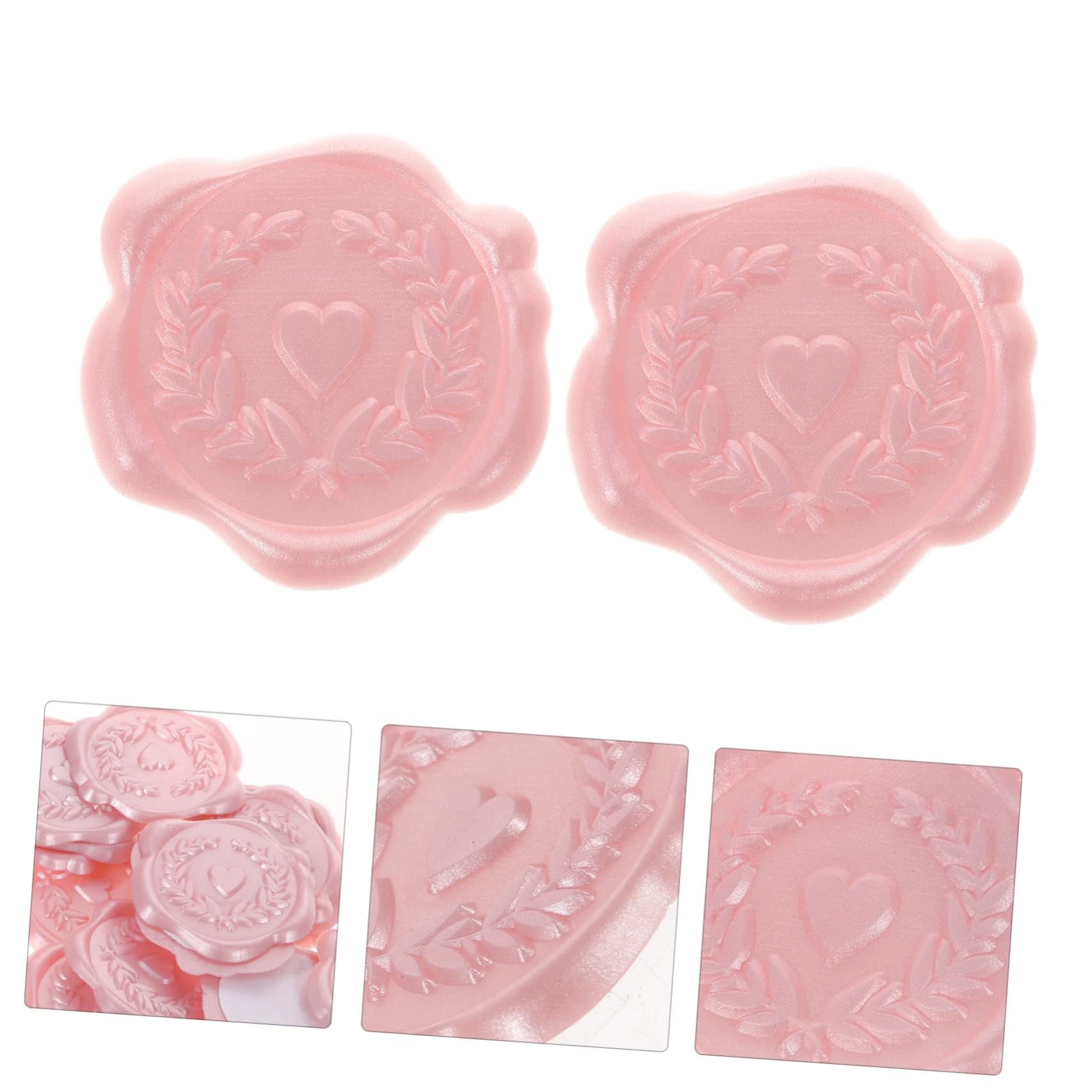 SHINEOFI 4 Sätze Siegelwachs Wachsetikett Lackversiegelungsabziehbilder Stempel Siegelaufkleber Lack-wachs-siegel-aufkleber Karten Siegelaufkleber Versiegelungswachs Rosa 50 Stück * 4