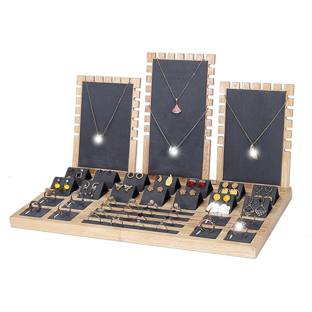 QINGGANG-0224 jewelry organizer Wooden Jewelry Display Stand Necklace Earring Ring for dressing table