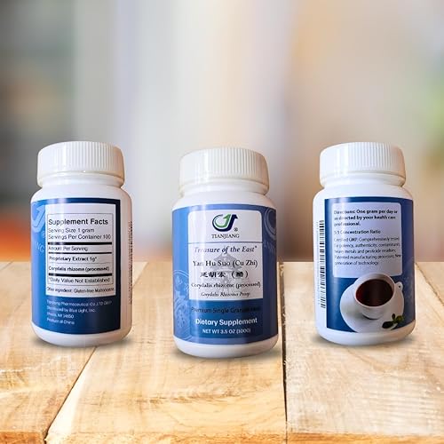 Miniatura 2 de Treasure of The East, Rizoma Corydalis - Yan Hu SUO (Cu Zhi) (5:1 Gránulos concentrados de extracto de hierbas, 3.53 oz)