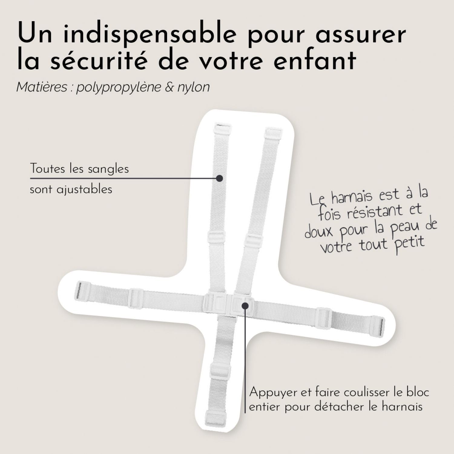 Monsieur Bébé - Chaise haute enfant pliable, réglable hauteur, dossier et tablette - Plusieurs coloris