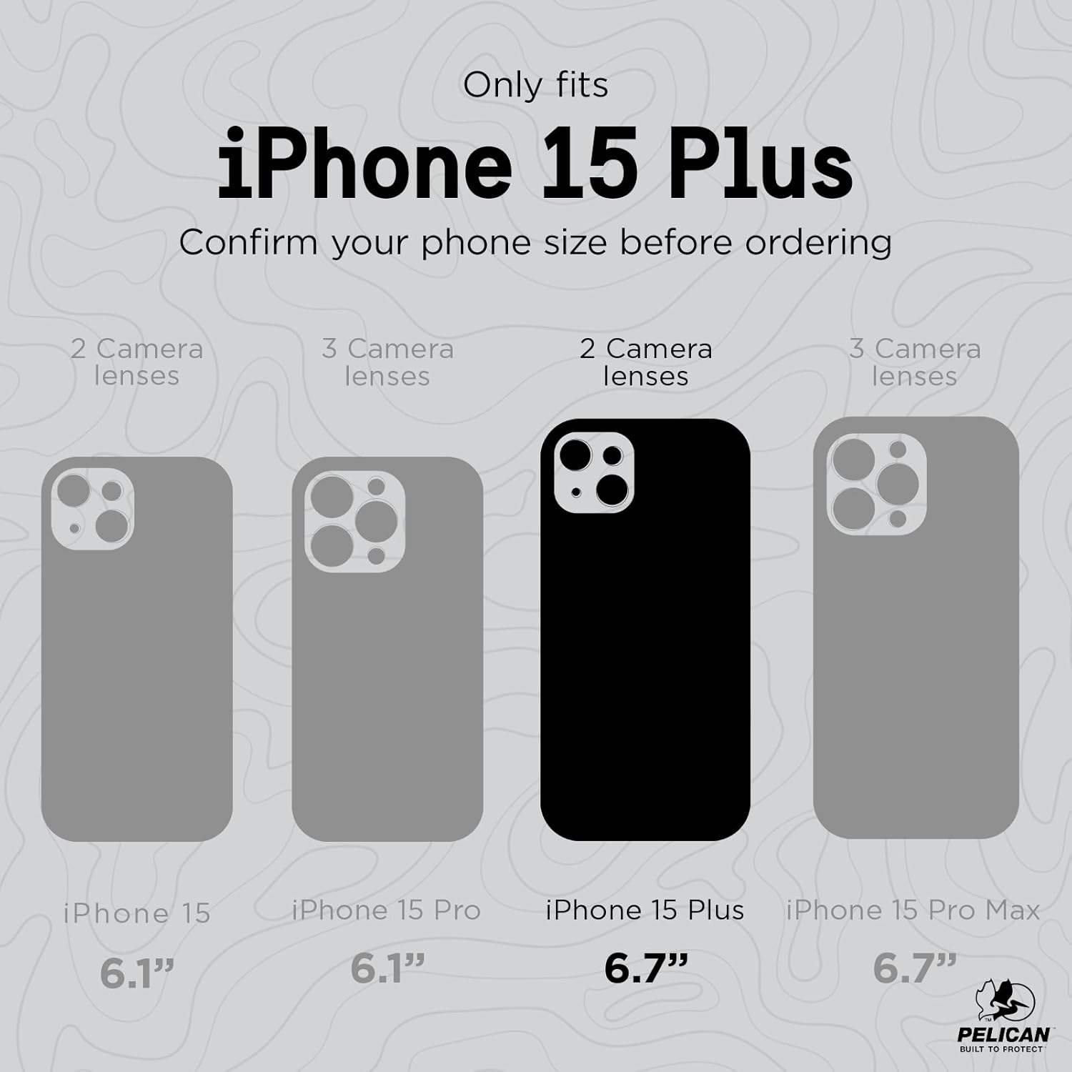 Pelican Protector - iPhone 15 Plus Case 6.7" [Compatible with MagSafe] Magnetic Phone Case w/Anti-Scratch Technology [16ft MIL-Grade Drop Protection] Heavy Duty Cover for iPhone 15 Plus - Carbon