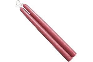 Colonial Taper Candles, Warm Pink, 12" Tall, Single Candle