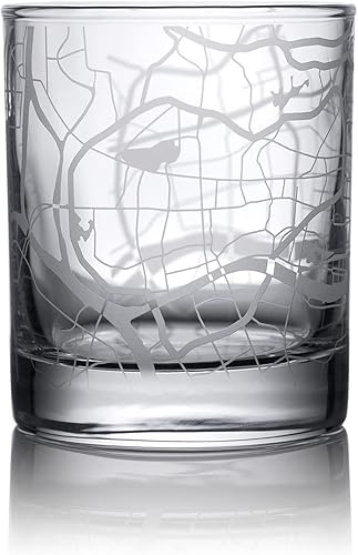 Miniatura 8 de Vaso de whisky con mapa de la ciudad de Nanjing, regalo único, 10.5 onzas