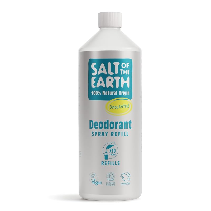 Desodorante em spray sem fragrância Salt Of the Earth, refil, 1 L