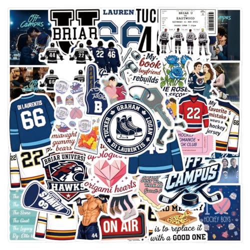 54pcs Movie Off Campus Stickers Pack for Movie Buff Teens Adults, Waterproof Vinyl Cool Decals for Water Bottles Laptop Luggage Scrapbooking Party Supplies Techers Reward (Campus)