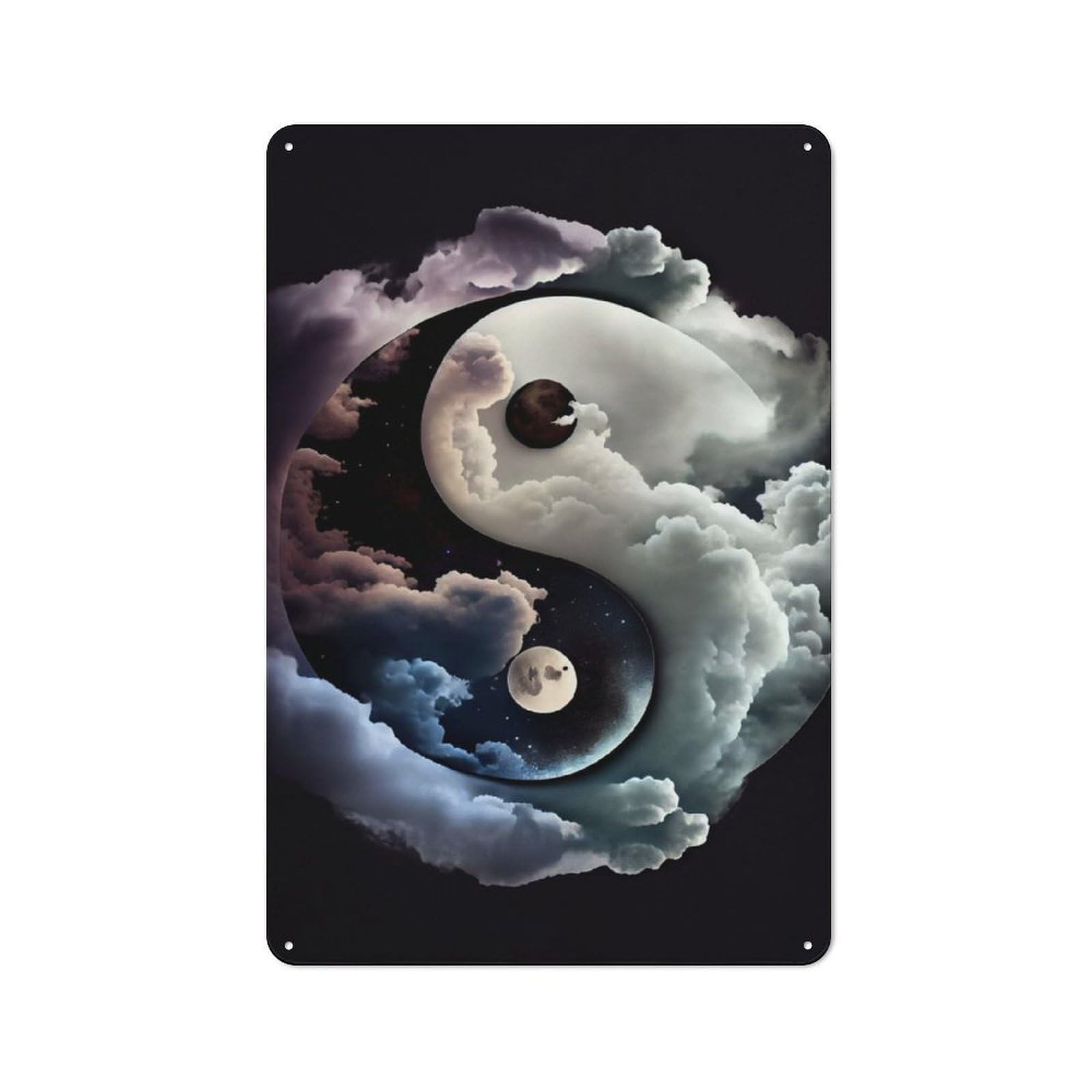 Junmoney Heavenly Harmony Yin Yang Rustic Metal Sign 30X20cm Featuring For Garage Wall, Suited To Garage Decor Collectors