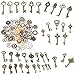 Buytra 120 Gram Antique Bronze Vintage Skeleton Keys Steampunk Gears Cogs Charms Pendant Clock Watch Wheel for Jewelry Making Supplies, Steampunk Accessories, Craft Projects (Approx 80pcs)
