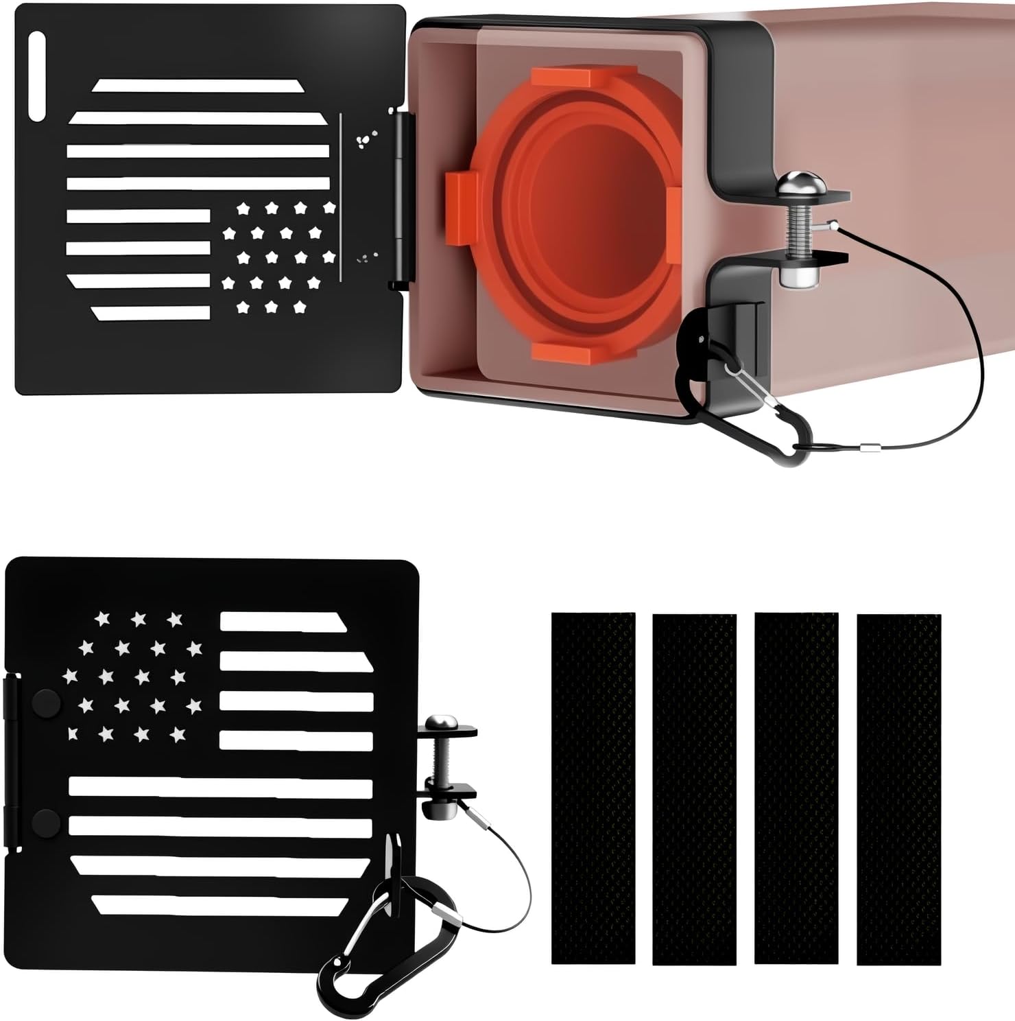 2 Pack Aluminum RV Bumper End Cap- Fits Standard 4-Inch Square Camper Bumpers, Sewer Hose Storage Cap with No-Insect Vent Holes, Motorhome Outdoor Travel Trailer Accessories Must Haves