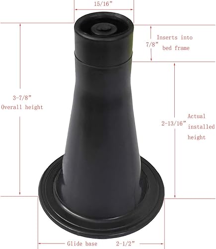 Miniatura 2 de CAFORO Patas de marco de cama que reemplazan tus ruedas. Las patas de repuesto permiten que tu cama esté estacionaria sin dañar tu suelo (juego de